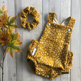 Mustard Floral Cord Playsuit
