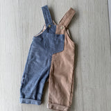 Two-tone Corduroy Overalls (Blue)
