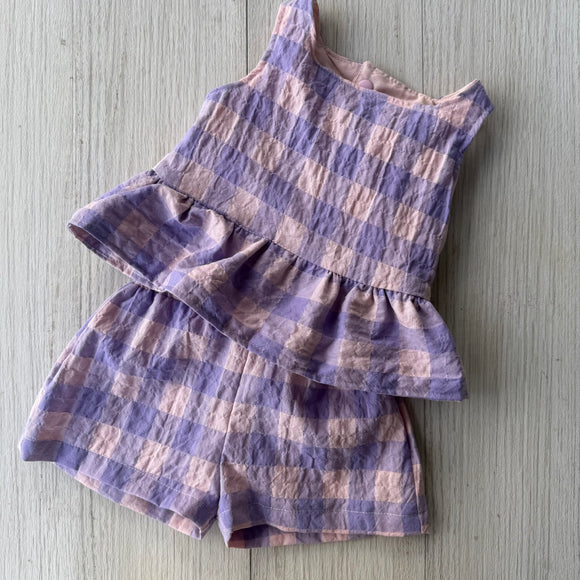 Pink & Purple Gingham Set