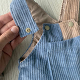 Two-tone Corduroy Overalls (Blue)