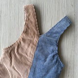 Two-tone Corduroy Overalls (Blue)