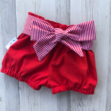 Christmas Red Ruffle shorts