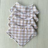 Beige Gingham Bibs