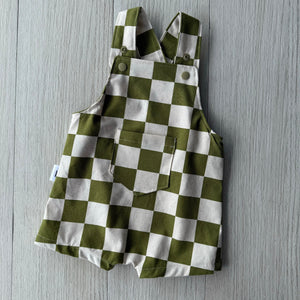 Olive Check Overalls