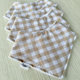 Beige Gingham Bibs