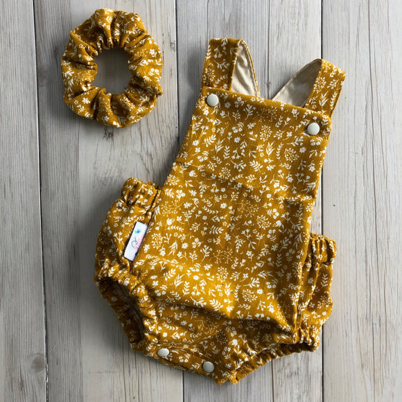 Mustard Floral Cord Playsuit