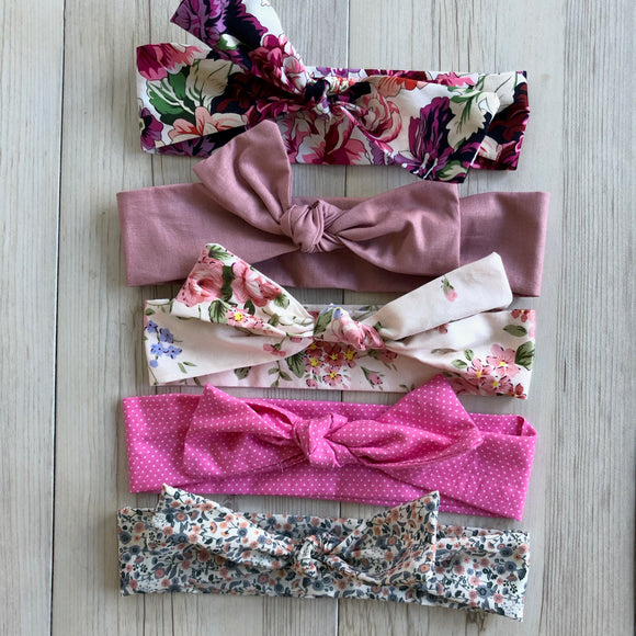 Bowknot Fabric Headbands (Pinks)