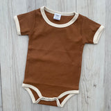 Round Neck Retro Ribbed onesies