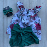 Christmas Green Ruffle shorts