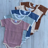 Round Neck Retro Ribbed onesies