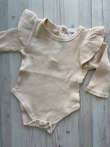 Cream flutter ribbed onesies