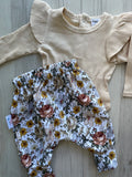 Cream flutter ribbed onesies