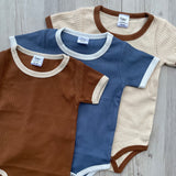 Round Neck Retro Ribbed onesies